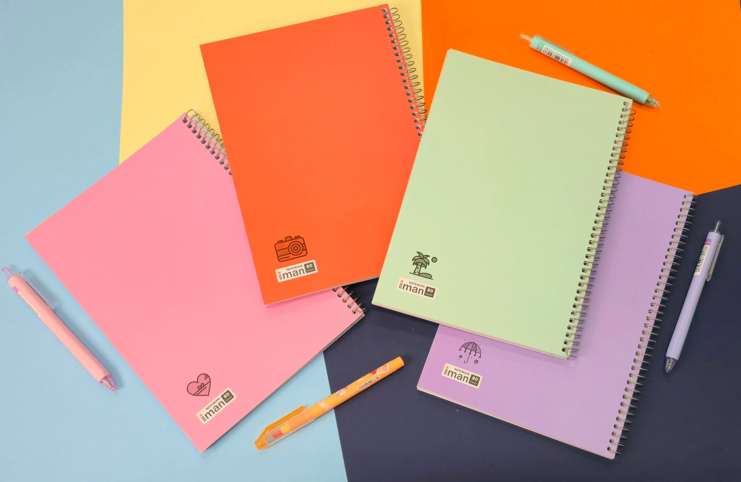 دفتر گلاسه رنگی ۸۰برگ