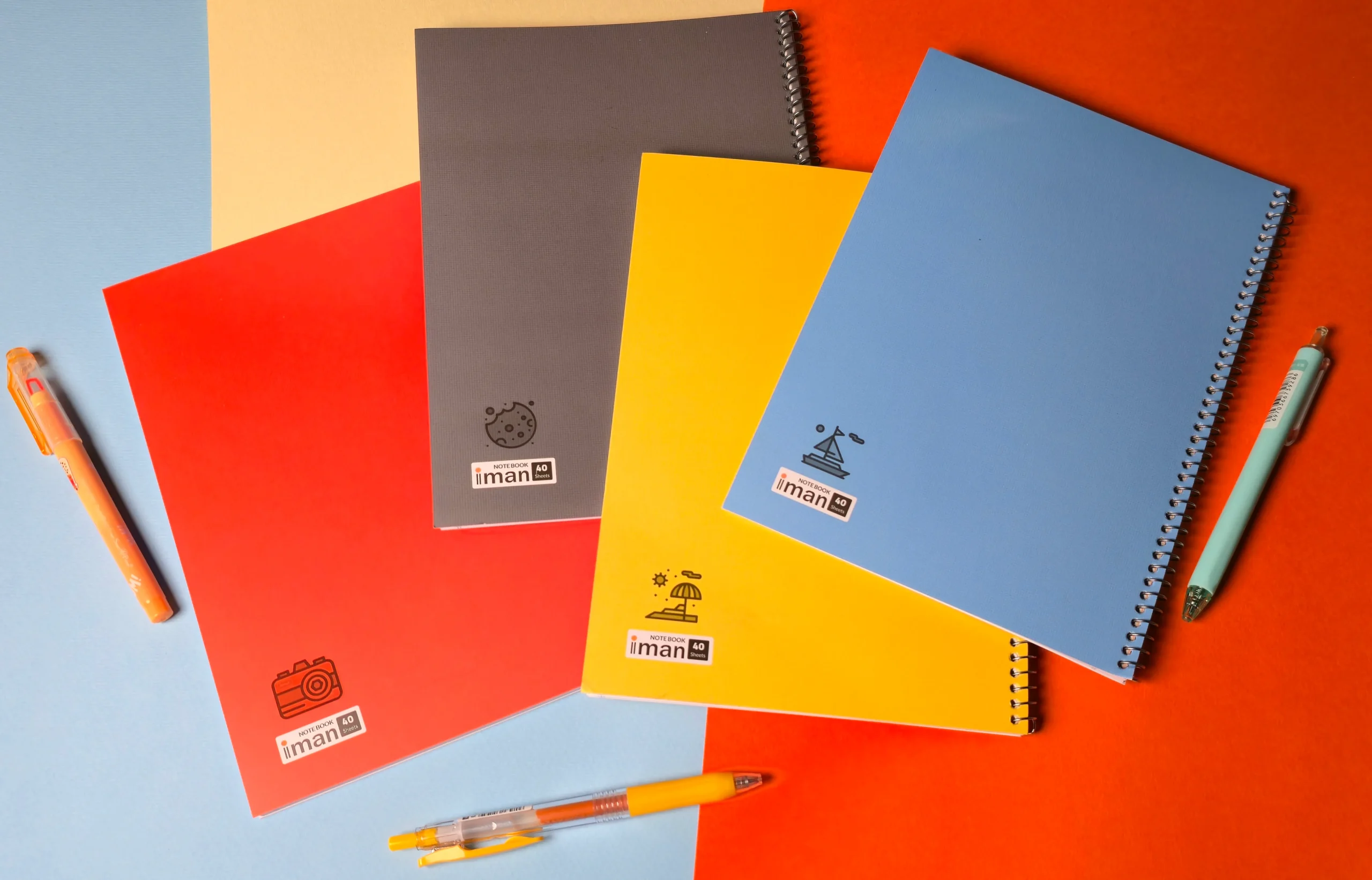 دفتر گلاسه رنگی ۴۰برگ