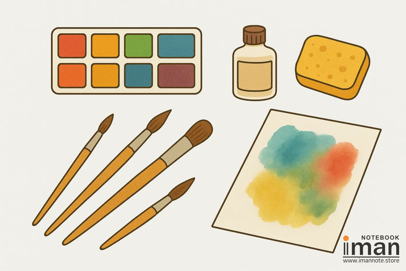 معرفی ابزارهای تکمیلی برای کار با آبرنگ