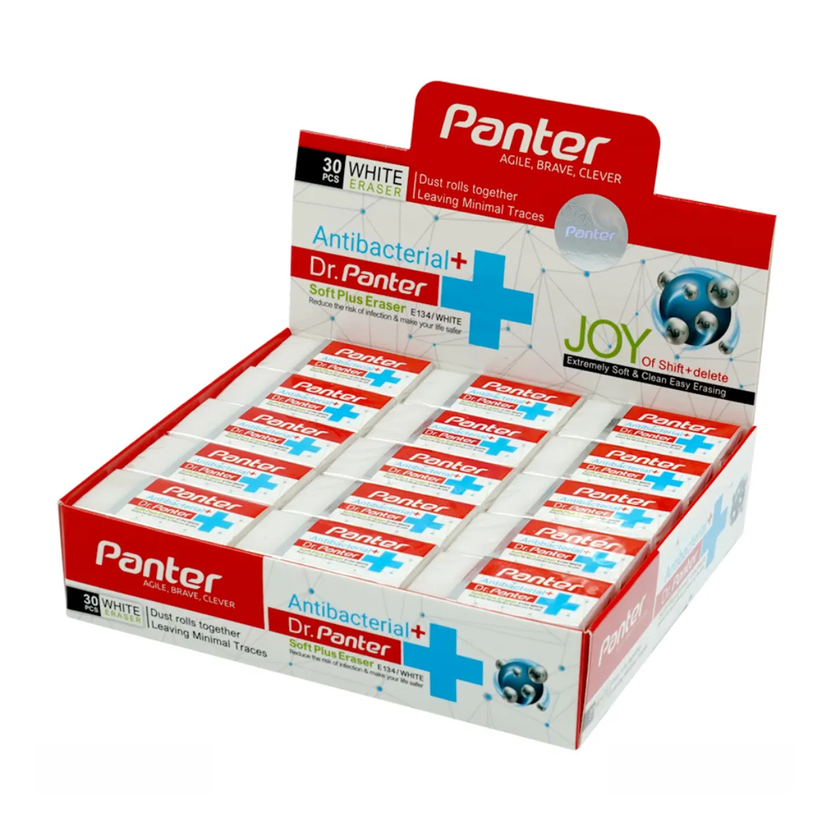 پاک‌ کن آنتی‌ باکتریال پنتر رنگ سفید با غلاف مقوایی