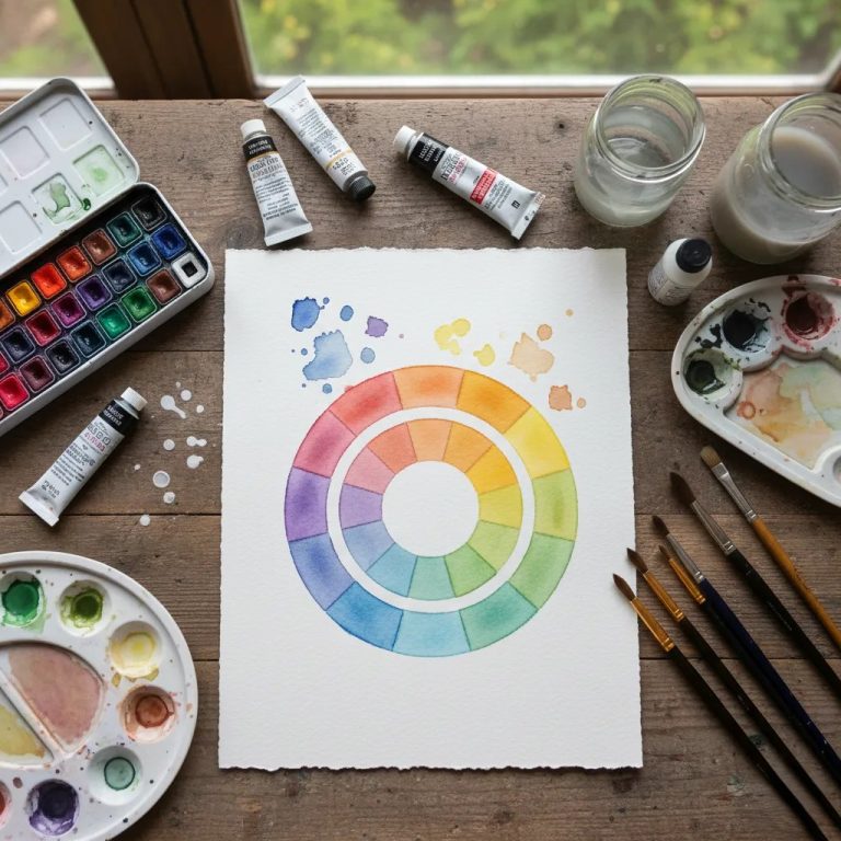 آموزش نقاشی باآبرنگ قسمت چرخه رنگ آبرنگ