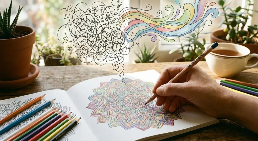 خاموش کردن موتور افکار مزاحم از فواید رنگ‌ آمیزی برای بزرگسالان